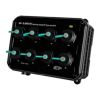 Industrial 8-port unmanaged IP67 Ethernet switch with PoE (RoHS), Includes 4SASO-0001 (IP67 RJ-45 Plug) x 8, 4SASO-0004 (Cap with Tether) x 8 and 4SIO1K0000016 (IP67 Power Plug) x 1ICP DAS